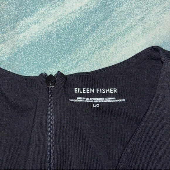 Eileen Fisher Culotte Cotton Stretch Jersey Sleeveless Wide Leg Jumpsuit Black L - Picture 3 of 8